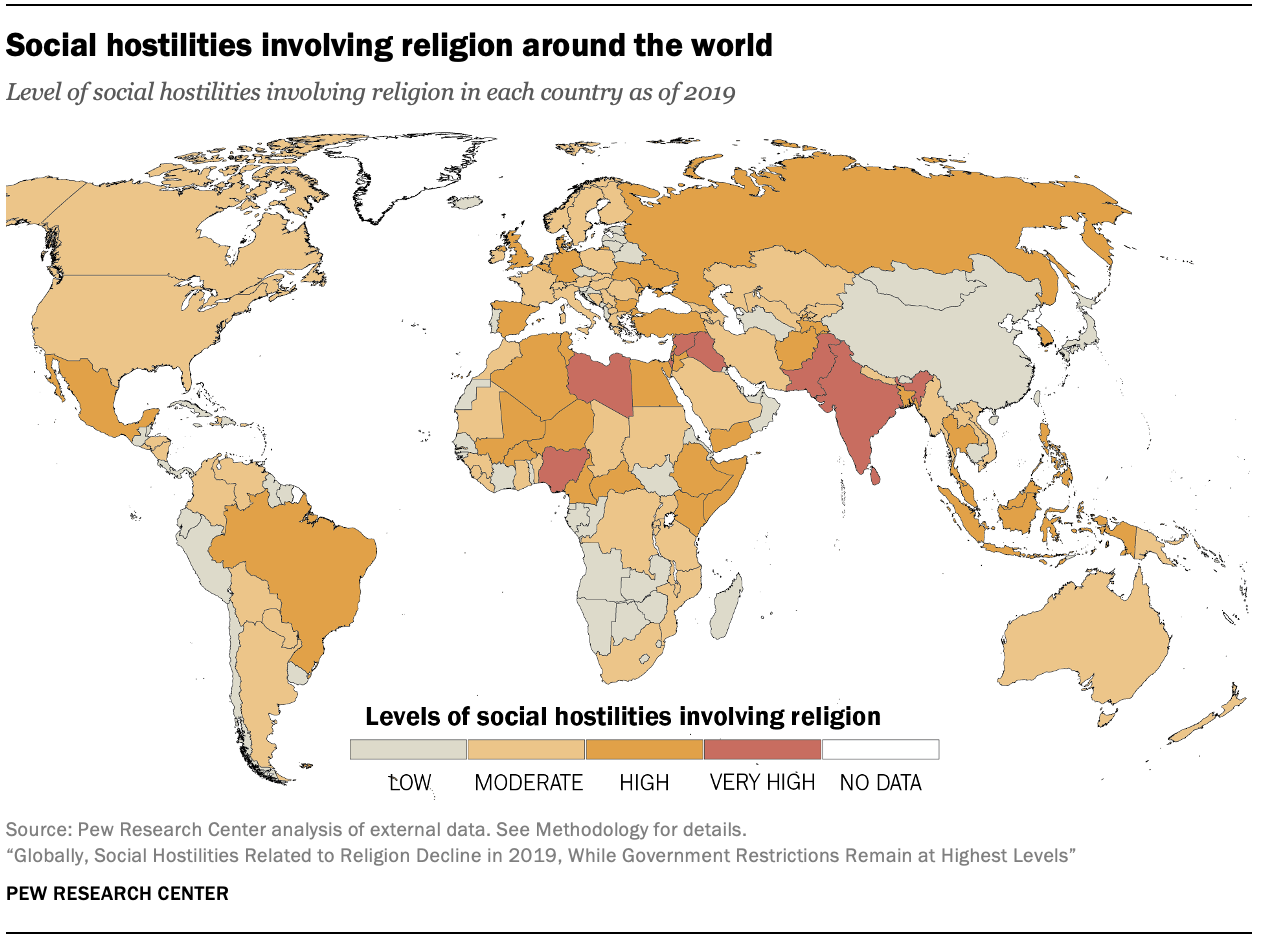 Median Index Scores For Government Restrictions, Social Hostilities ...