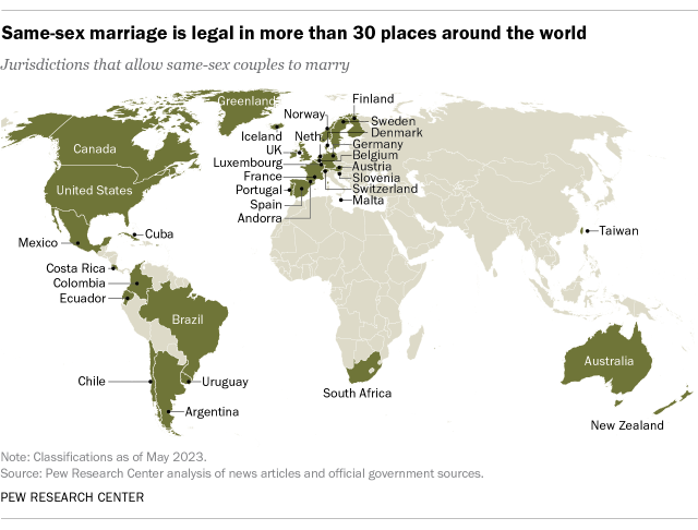640px x 486px - Gay Marriage Around the World | Pew Research Center