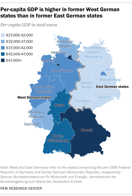 Former East Germany Remains Economically Behind West Pew Research Center