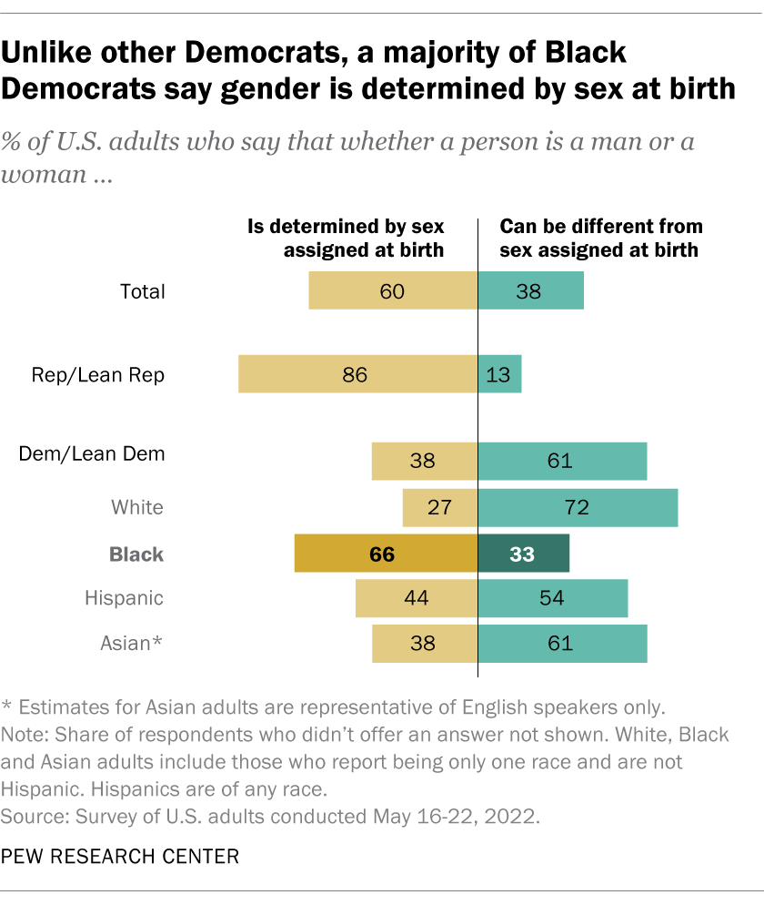 How Black Democrats Stand Out In Views Of Gender Identity Trans Issues Pew Research Center 