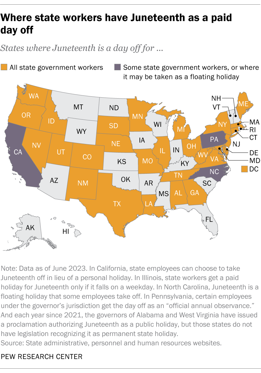 Which states recognize as an official holiday? Pew