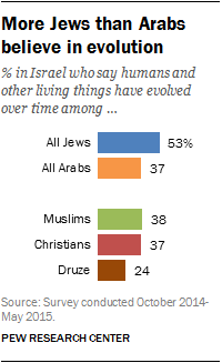 More Jews than Arabs believe in evolution