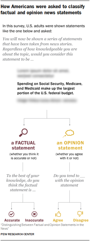 How Americans were asked to classify factual and opinion news statements