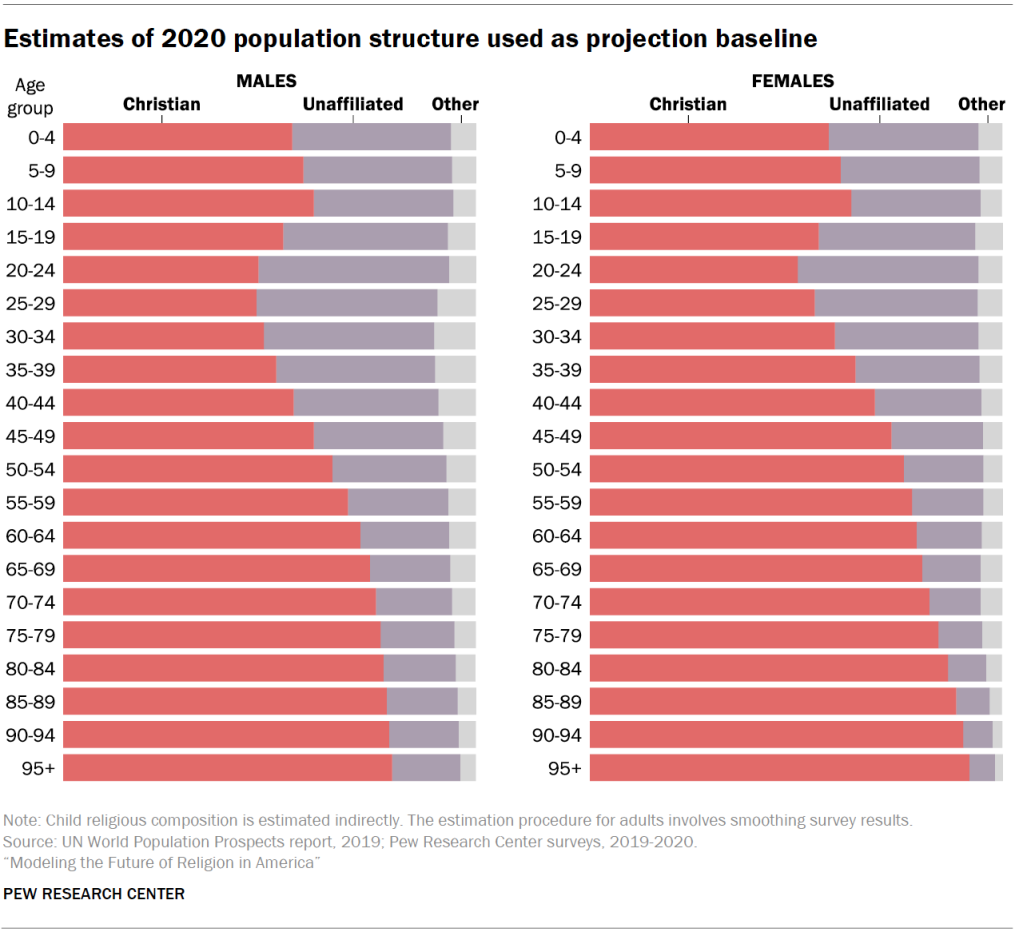 Estimates of 2020 population structure used as projection baseline