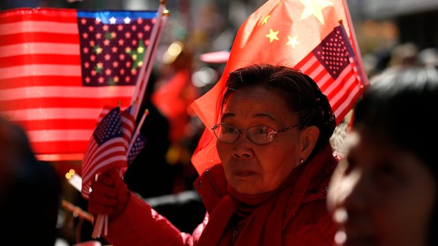 Spectators at New York City's Chinese Lunar New Year Parade on Feb. 25, 2024. (John Lamparski/Getty Images)