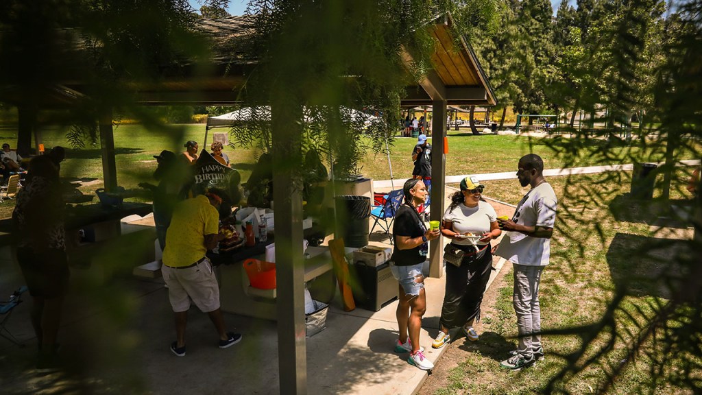 Friends and family gather to grill at Kenneth Hahn State Recreation Area