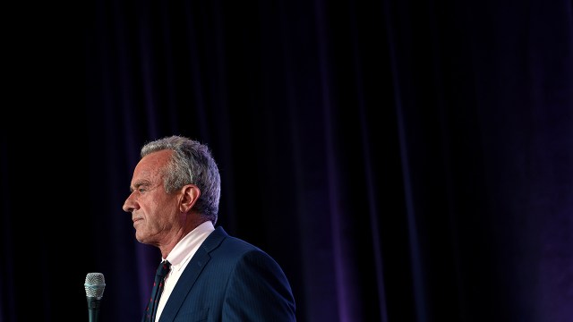 Then-presidential candidate Robert F. Kennedy Jr. spoke at the Libertarian National Convention in Washington, D.C., on May 24, 2024. (Kevin Dietsch/Getty Images)