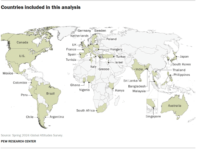 A map showing the countries included in this analysis.