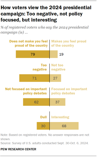 How voters view the 2024 presidential campaign: Too negative, not policy focused, but interesting