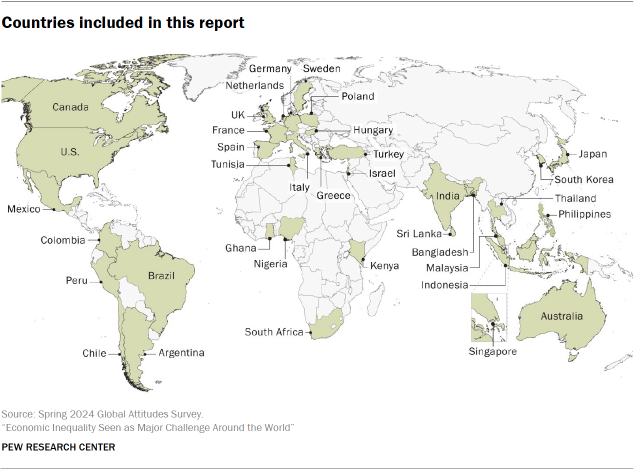 A map of ountries included in this report